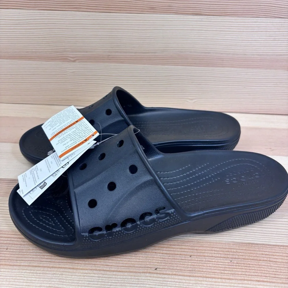 Crocs Baya 2 Men's Slide Sandals Size 12 Black Lightweight Water Friendly